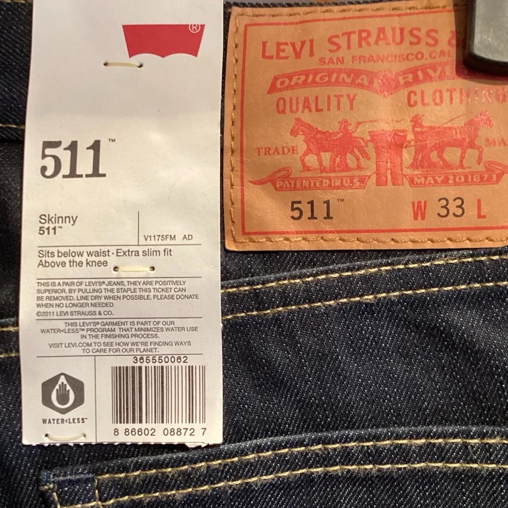 Levi's 511 Skinny Shorts Vintage Denim Men's Size 33